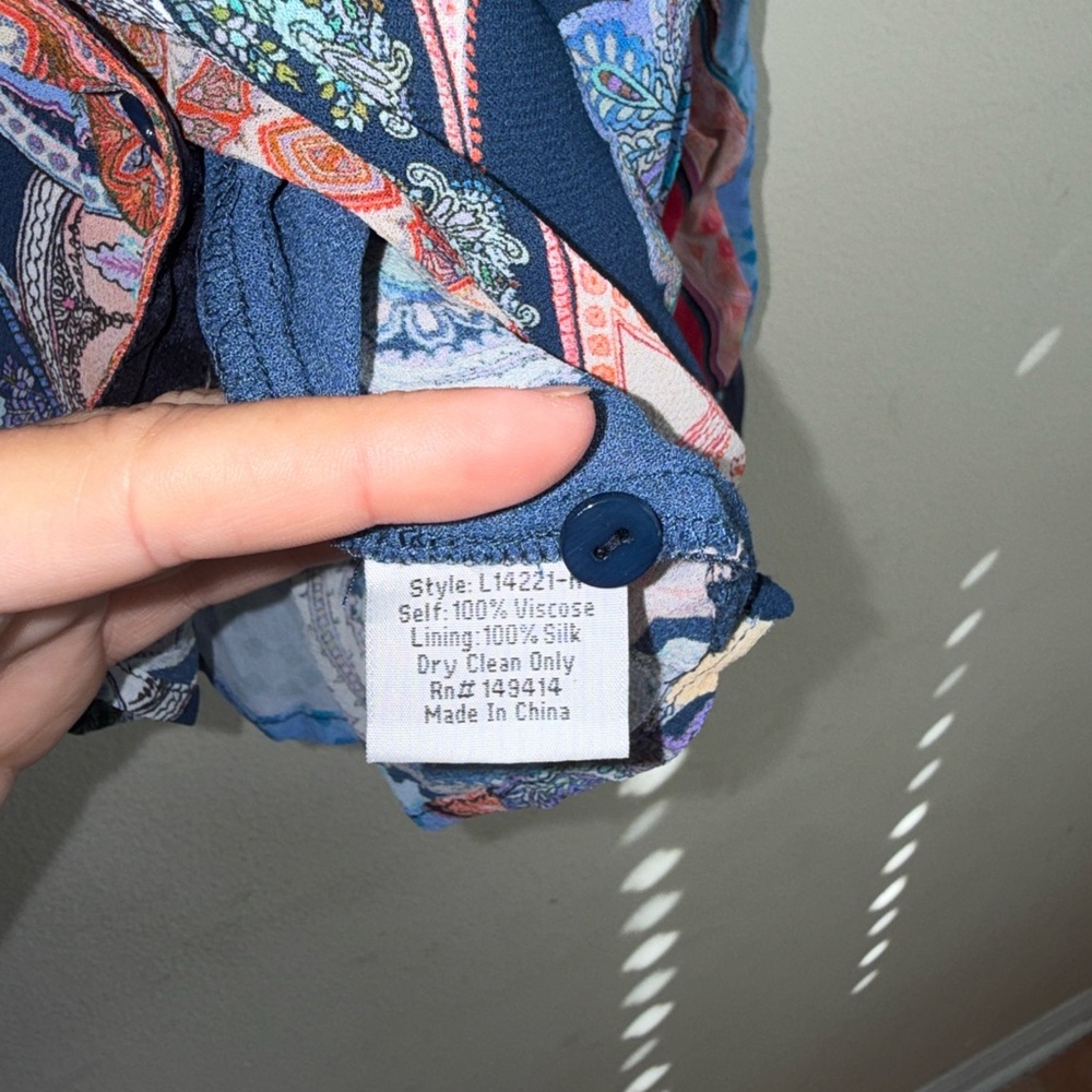 Johnny Was Multicolor Paisley Blouse - Picture 8 of 10